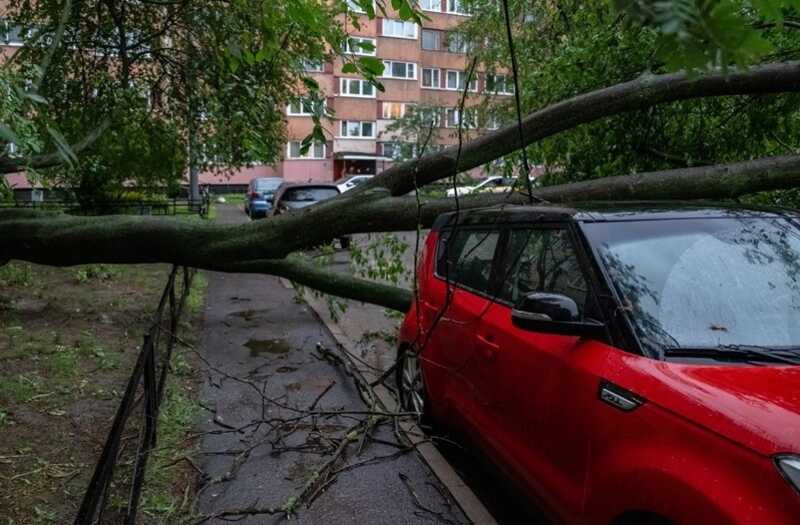 Ураган прошёл по Петербургу: ветер срывает кровлю, имеются пострадавшие